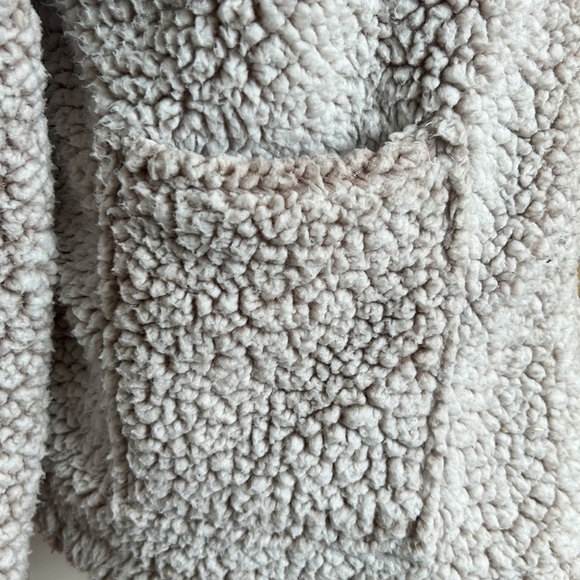 Cupio Anthropologie Teddy Sherpa Jacket Sweater Fleece Cream XL‎ - Picture 4 of 15